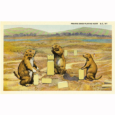 Prairie Dogs Playing Kubb